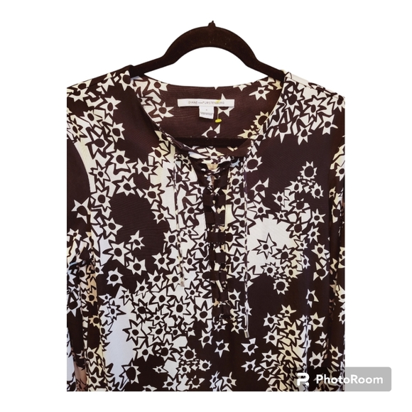 NWOT Designer Diane Von Furstenberg 100% Silk "Nana" Star Meadow Tunic Dress. - Picture 7 of 12